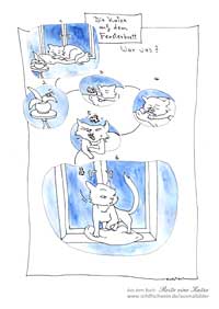 Malvorlage Katze und Käfer Comic