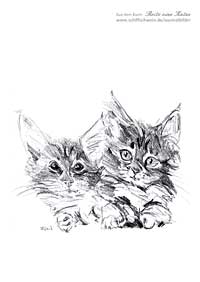 Zeichnung zwei Katzenbabys